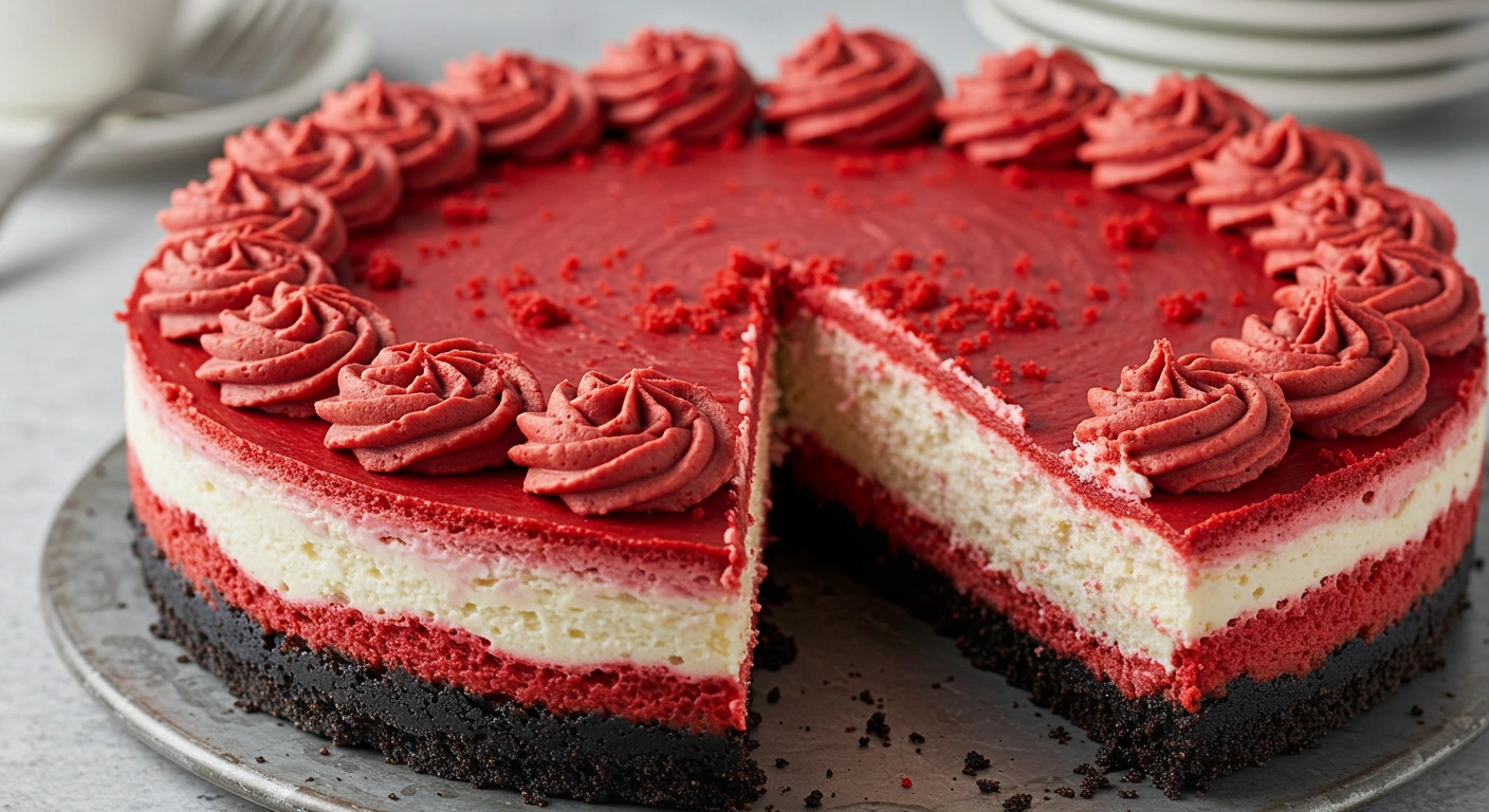 The Best Red Velvet Oreo Cheesecake - secondary view